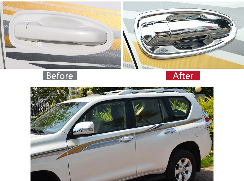 Для Toyota Prado 150 Lexus GX460 хромированные покрытия для дверных ручек набор отделки 4