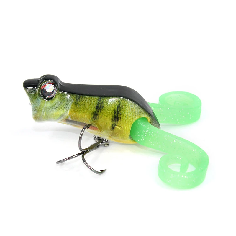

11g 5.5cm 4# Luminous Fishing Lure Popper Frog Simulation Black Fish Carp Baits Long Shot Casting Minnow Bait Fake Bait Fishing