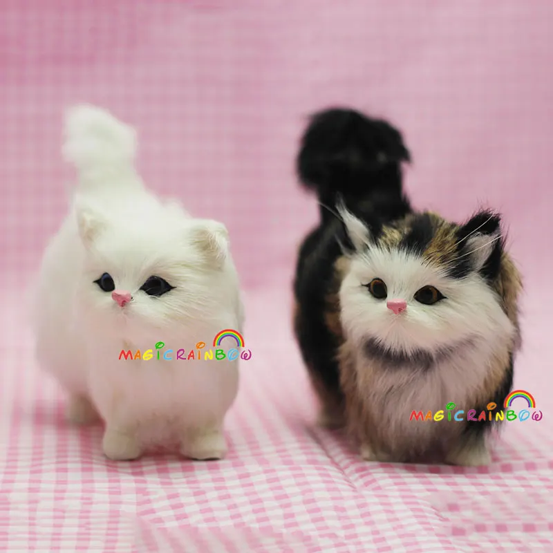 

1x Furry Mew Cat Kitty Ornament Decoration Adornment Simulation 4.7" Height Home Decor Teaching cognitive model Chirstmas Gift