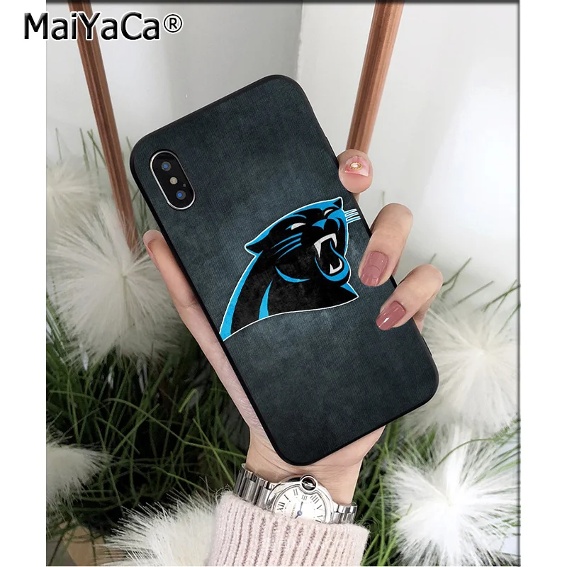 MaiYaCa Carolina Panthers TPU Soft Silicone Phone Case for iPhone X XS MAX 6 6S 7 7plus 8 8Plus 5 5S XR - Цвет: A14