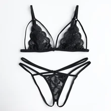 Прозрачное нижнее белье для женщин, сексуальное женское белье с оборками и бантом, Открытая грудь, открытая промежность, набор бюстгальтеров и трусиков, женское Сексуальное белье