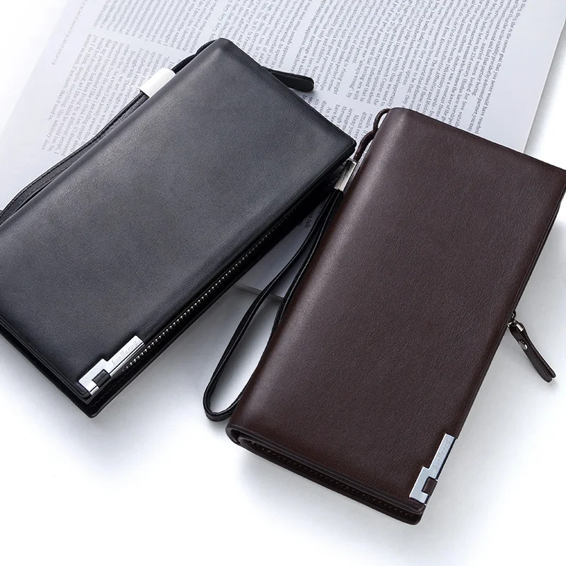 

Can Choose Many Styles Wallet for Men or Boy Student Leather Purse Hand Grip Long Bag Store Money Phone Credit Card Change Key