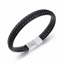 Fate Love простой дизайн из натуральной кожи с нержавеющей стали модный жесткий браслет 8''