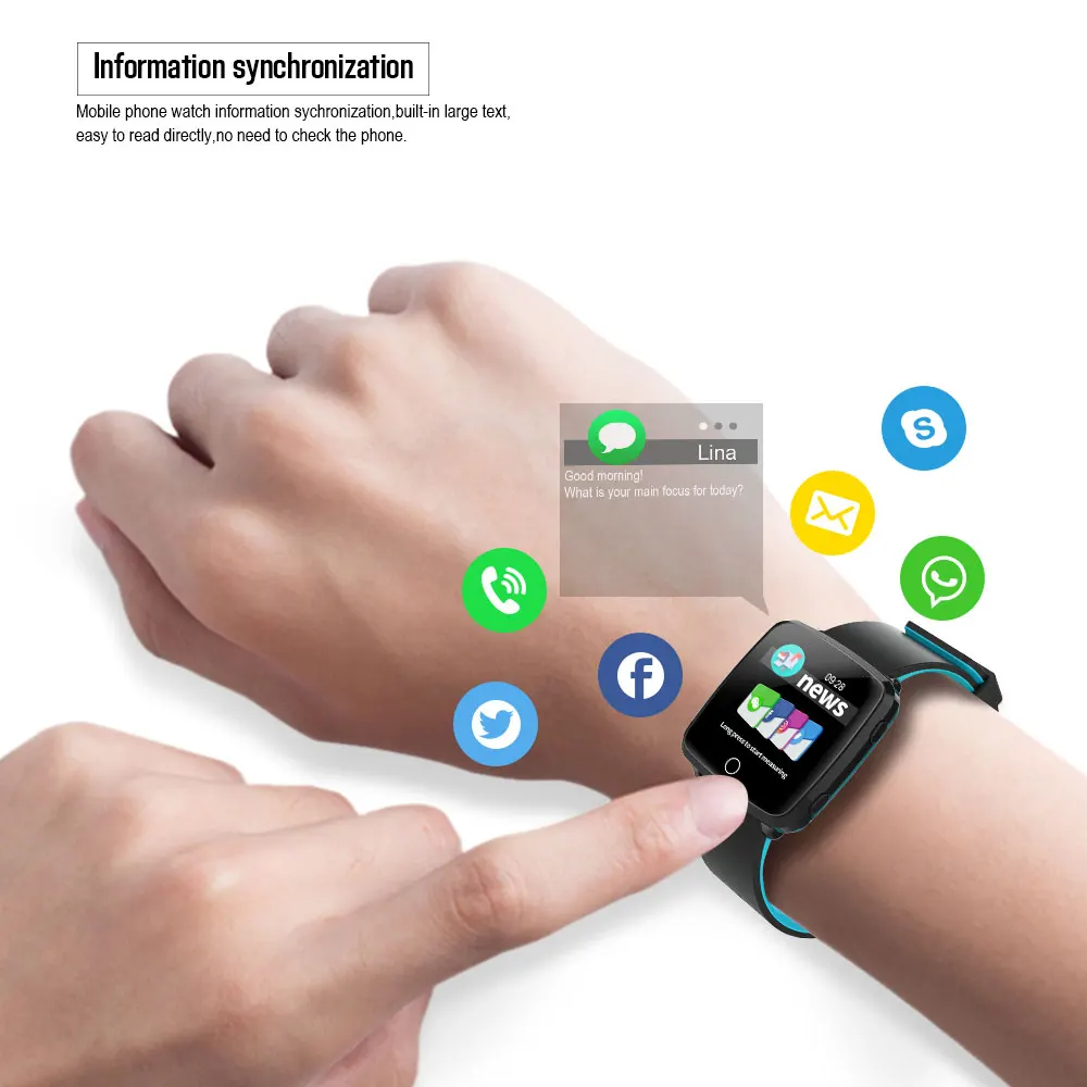 VERYFiTEK Smartwatch Blood Pressure Heart Rate Monitor Men Women Sport Watch Pedometer Stopwatch Smart Watch for IOS Android