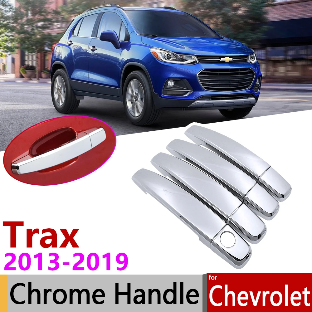 

for Chevrolet Holden Trax Tracker 2013~2019 Chrome Door Handle Cover Car Accessories Stickers Trim Set 2014 2015 2016 2017 2018