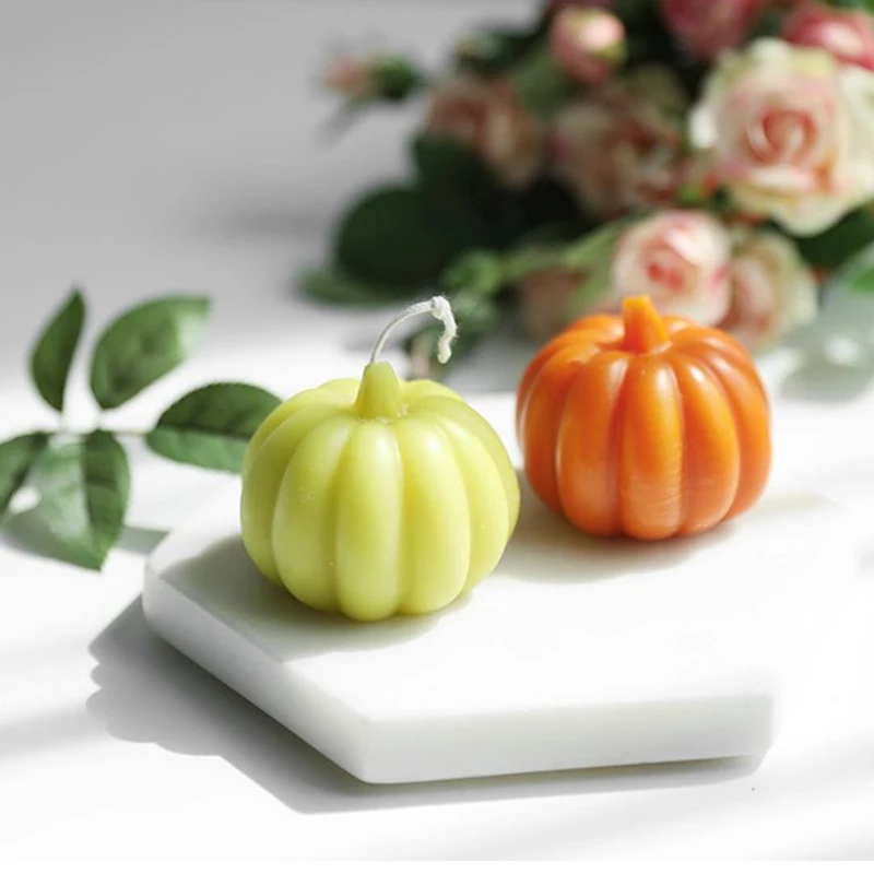 

Mini Pumpkin Shape Fondant Cake Silicone Mold DIY Gypsum Plaster Crafts Mould For Home Decoration Small Candle Resin Molds
