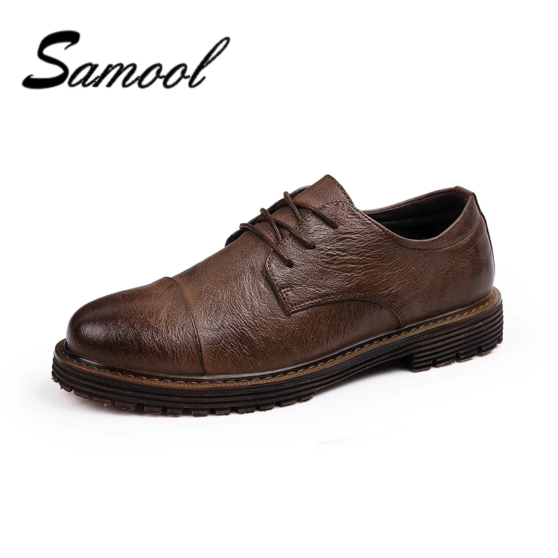 preço Os homens Se Vestem Sapatos de Negócios Formal de Trabalho Dedo Do Pé Redondo de Couro Macio Genuíno Para O Homem Masculino Martin Sapatos Oxford Apartamentos dos homens tamanho 39 44 QX3