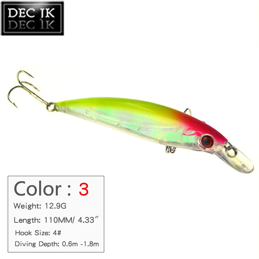 1PCS Crankbaits Minnow Suit For Plastic Hard Fishing Lure Fake Bait 3D Fish Eyes Tackle Artificial Saltwater Lures With Hooks (3)