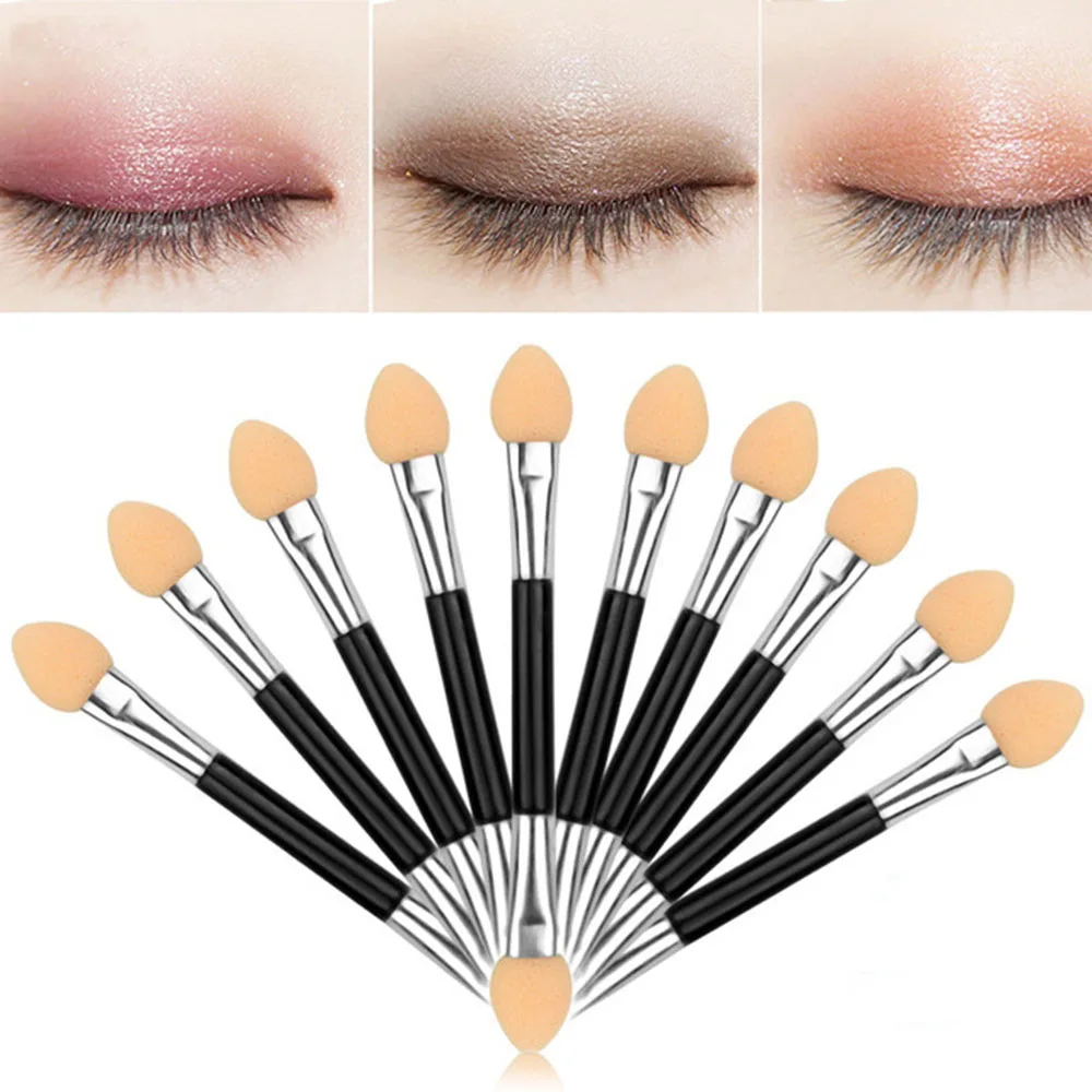 New 10Pcs Professional Natural Makeup Double end Eye Shadow Applicator