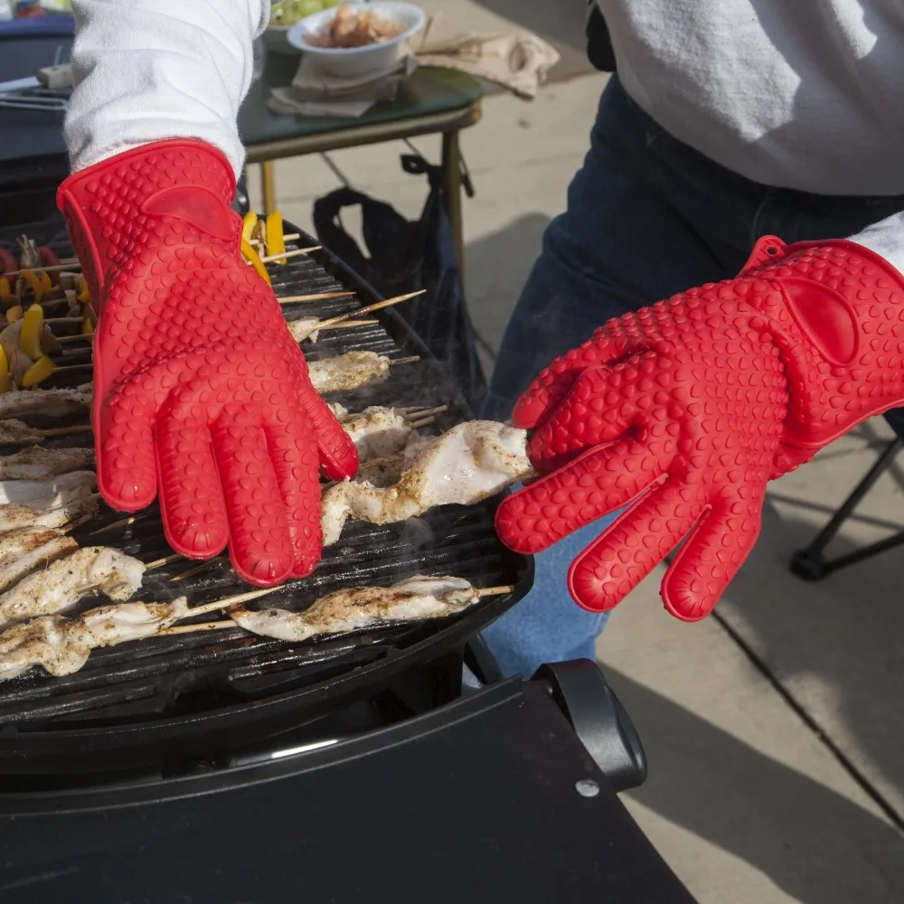 WALFOS 1 шт Пищевой термостойкие силиконовые Кухня печь для барбекю перчатки для готовки рукавица для Гриль-барбекю духовки перчатка для