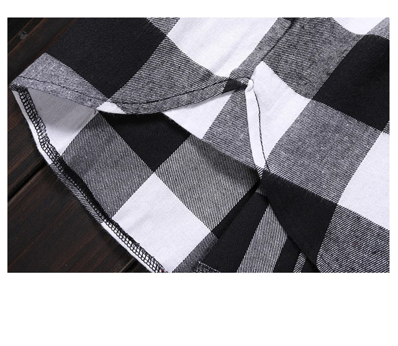 Red And Black Plaid Patchwork Shirt Men  (23)