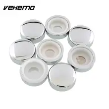 Vehemo 8 шт./компл. серебряные хромовые колпачки номерной знак винт для рамы шляпки для гаек набор колец адаптера