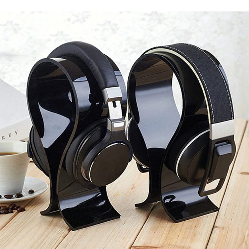 Wholesale Portable Hard Acrylic Universal U Shape Earphone Headset Headphone Holder Hanger Display Shelf Rack Bracket Equipment