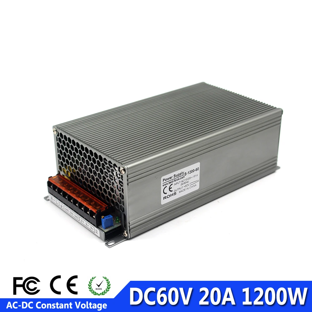 Single Output Power supply DC 60v 20A 1200w Ac Dc Power Source Driver