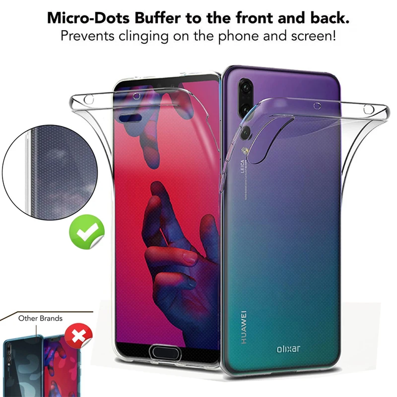 Двойной Мягкий силиконовый чехол с полным покрытием для Huawei P30 P20 P10 P9 P8 P Smart Plus Y9 Y6