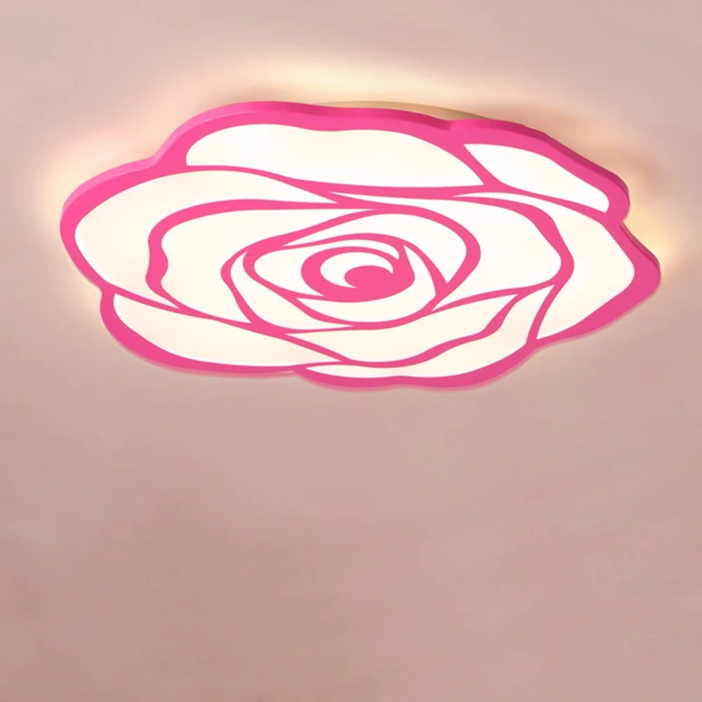 Panel Rose Flower Lighting Modern LED Remote Control Ceiling Light Lamp