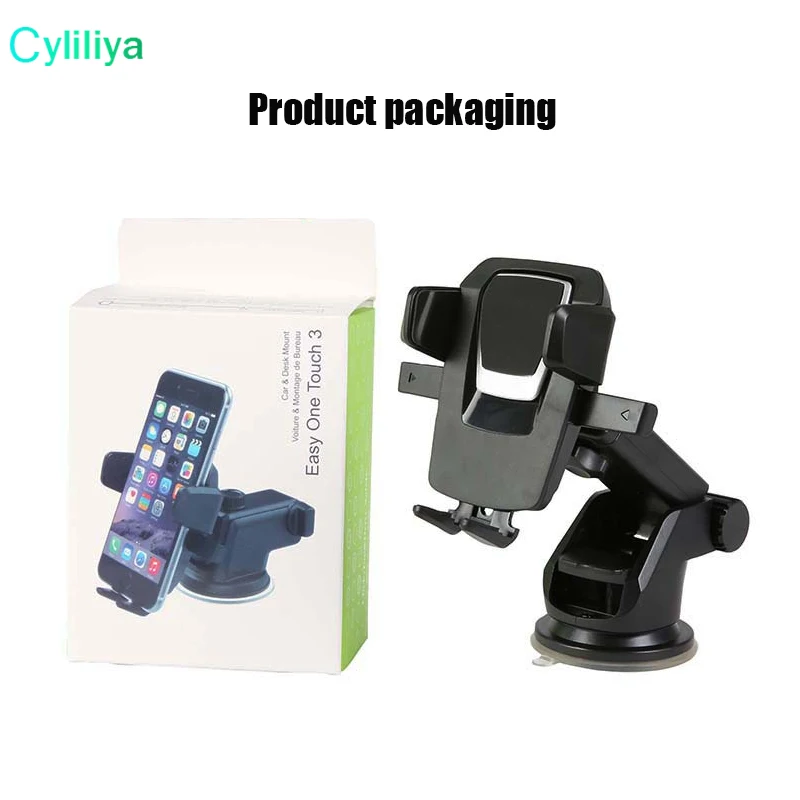 Cheap 50 Easy One Touch 3 Car Mount Universal Phone Holder 360 Degree Suction Cup Cradle Stand Holders for iPhone X Samsung S8 Note 8 0