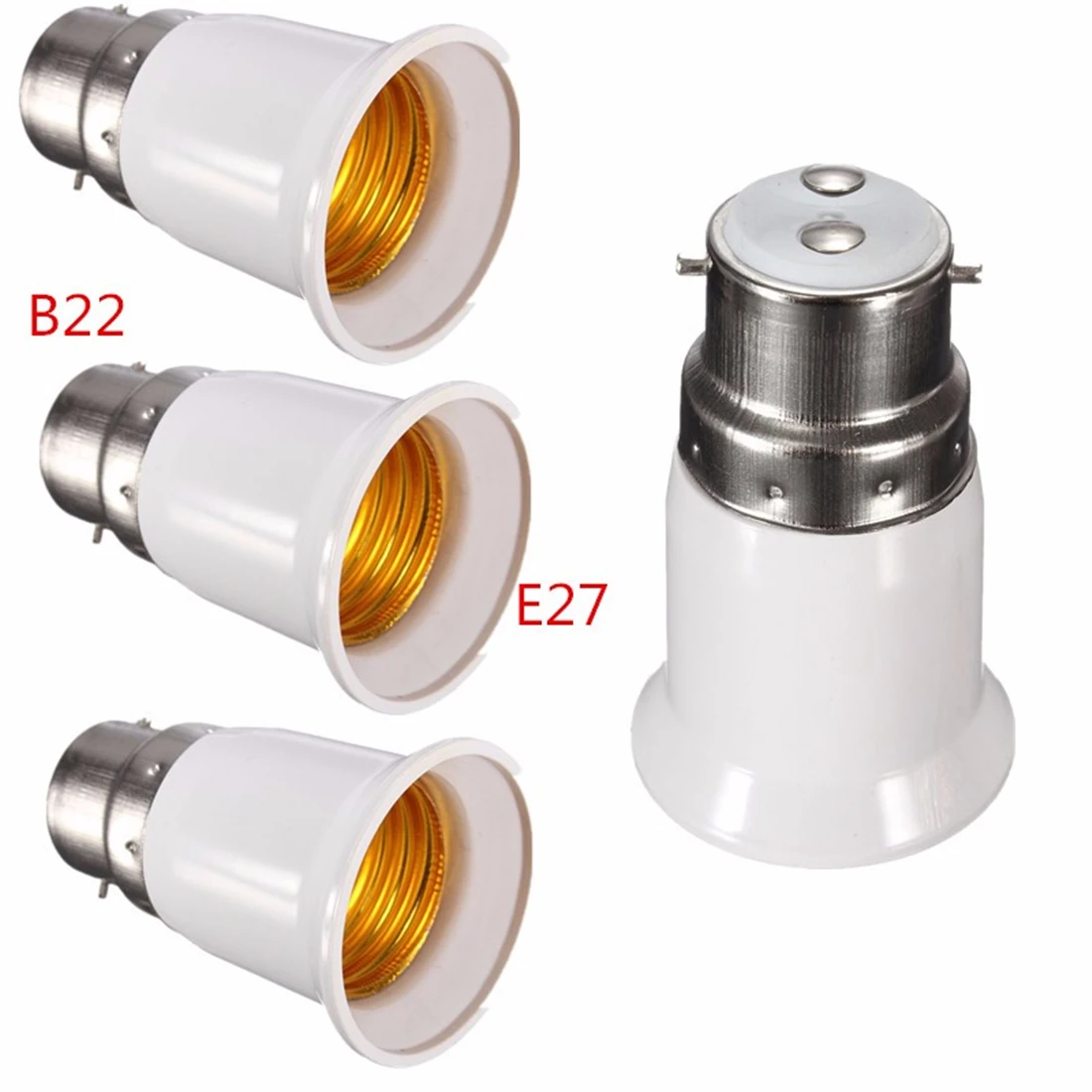 B22 to E27 Base LED Light Lamp Bulb Fireproof Holder Adapter Converter