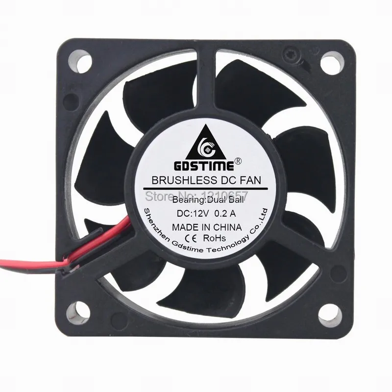 2 шт. в партии Gdstime 6020 6 см 60 мм x 20 DC 12 В 2Pin воздушный охлаждающий моторный