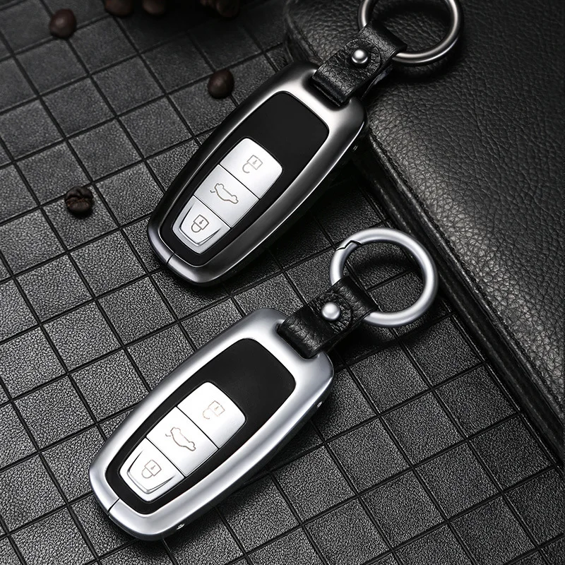 1 шт., алюминиевый сплав, чехол для автомобильных ключей, защитный чехол для ключей, для хранения, стильные автомобильные аксессуары для Audi A6 C8 A7 A8 Q8