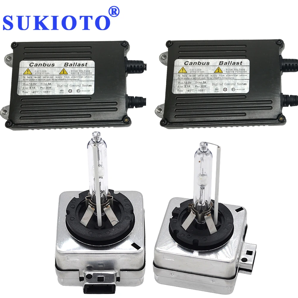 SUKIOTO 35W 55W CANBUS HID KIT D1S 6000K 5000K 4300K D3S 8000K D1R D3R Fast Bright HID Headlight Bulbs Conversion Kit цена SUKIOTO 35W 55W CANBUS HID KIT D1S 6000K 5000K 4300K D3S 8000K D1R D3R Fast Bright HID Headlight Bulbs Conversion Kit цены онлайн