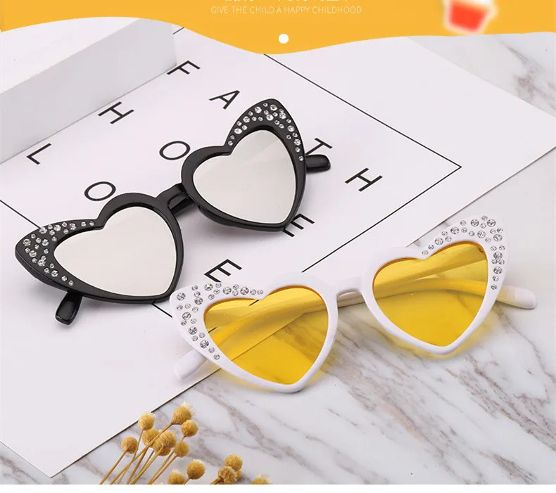 Калейдоскоп очки модные милые детские сердце солнцезащитные очки любовь очки дети в форме сердца очки для детей UV400