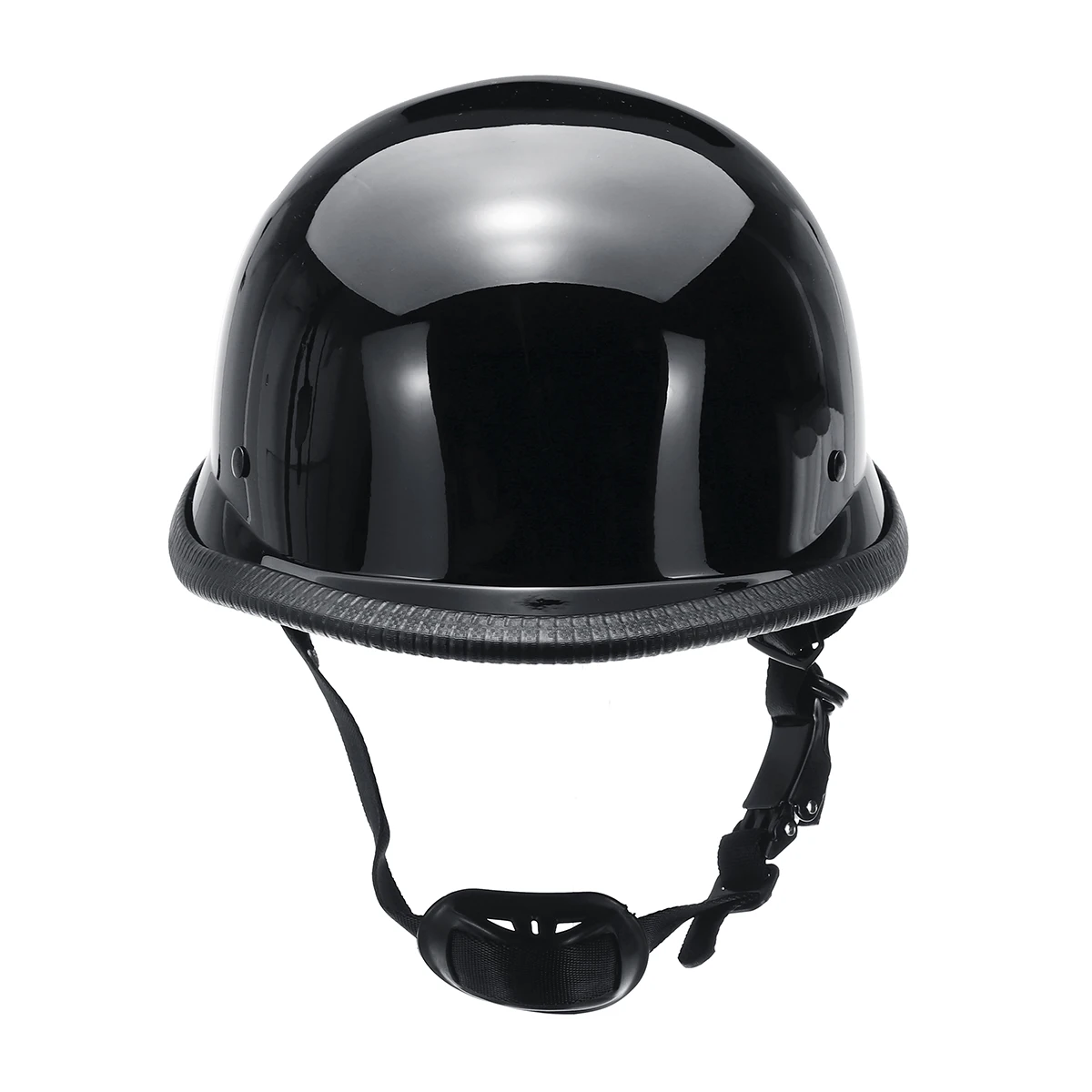 Универсальный мотоциклетный шлем Винтаж Половина лица шлем Ретро немецкий чоппер крейсер черные шлемы для Harley DOT - Цвет: Glossy Black