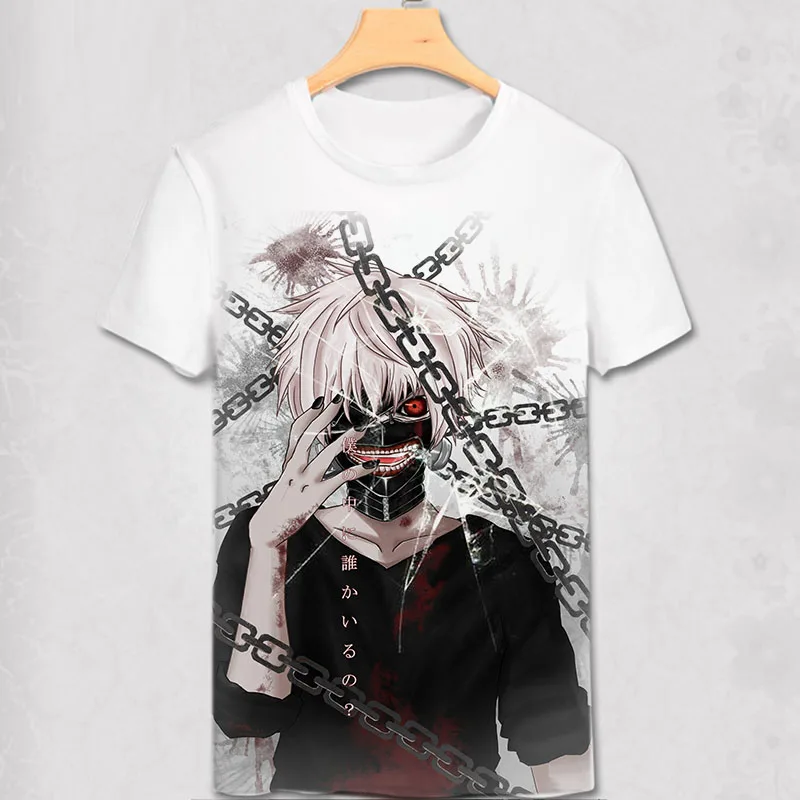 Kaneki Ken Anime Tokyo Ghoul White Unisex Clothing T-Shirt Casual Costume