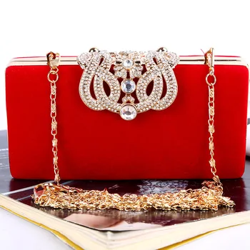

Evening Bag Womens Cover Diamonds Wallet Party Club Red Handbag Wedding Clutch Purse Decorative Drill 33-15