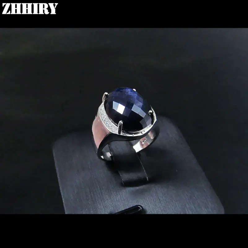 Мужское кольцо, натуральный сапфир, настоящее Твердое Серебро 925 пробы, драгоценный камень, мужские кольца, черные, синие, хорошее ювелирное изделие