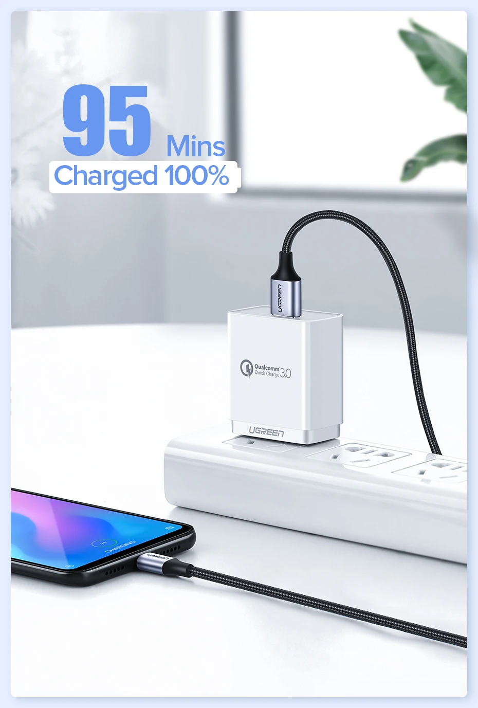 Кабель Ugreen usb type c для быстрой зарядки samsung Galaxy S9 S8 huawei P30 pro xiaomi 9 8 usb c кабель мобильного телефона зарядное устройство короткое