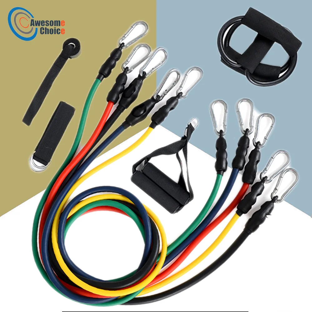 

11pcs Quality Pull Rope Fitness Exercises Resistance Bands Crossfit Latex Tubes Pedal Excerciser Body Training Workout Yoga
