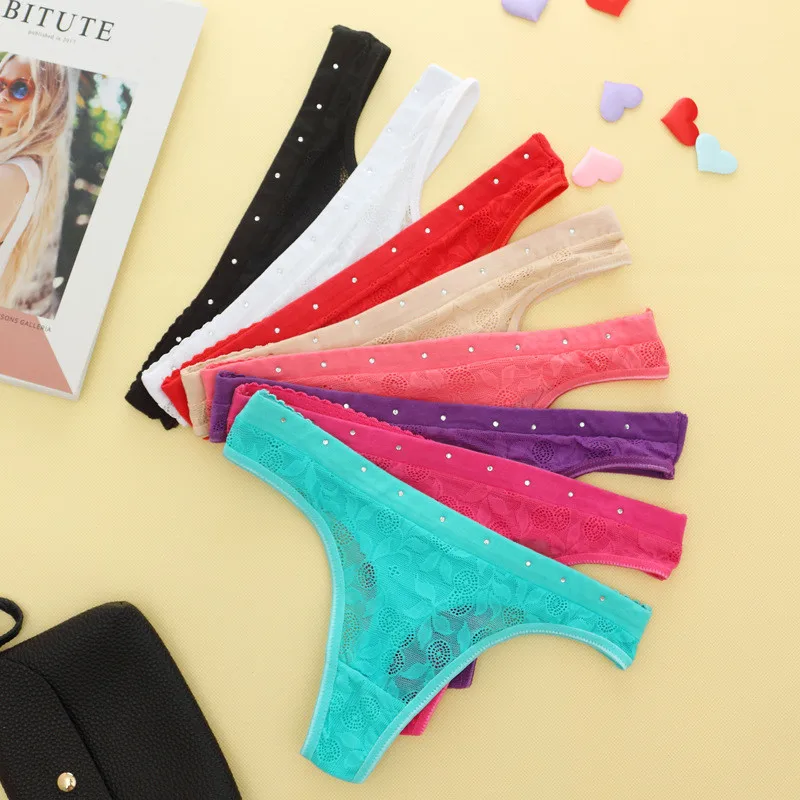 

Hot sale women thongs and g strings 5pcs/lot women's low waist sexy underwear panties ladies transparent underwear
