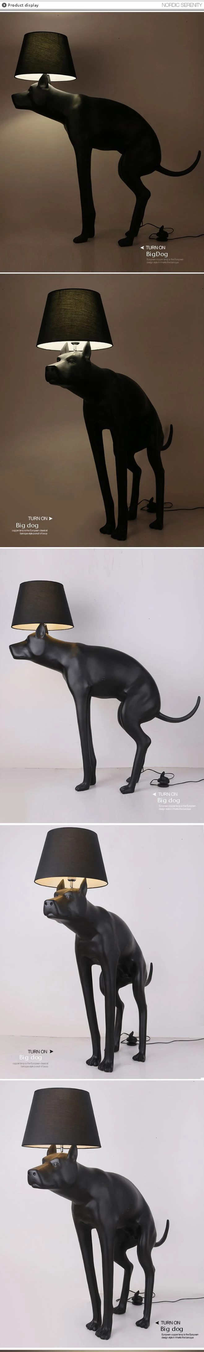 Postmodern minimalist Black Abajur Dog LED table Desk Lamp light  Fixture Bedroom13