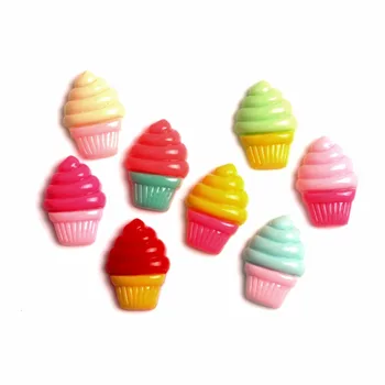 

50Pcs Resin Ice Cream Decoration Crafts Cute Kawaii Bead Flatback Cabochon Embellishments For Scrapbooking DIY Accessories