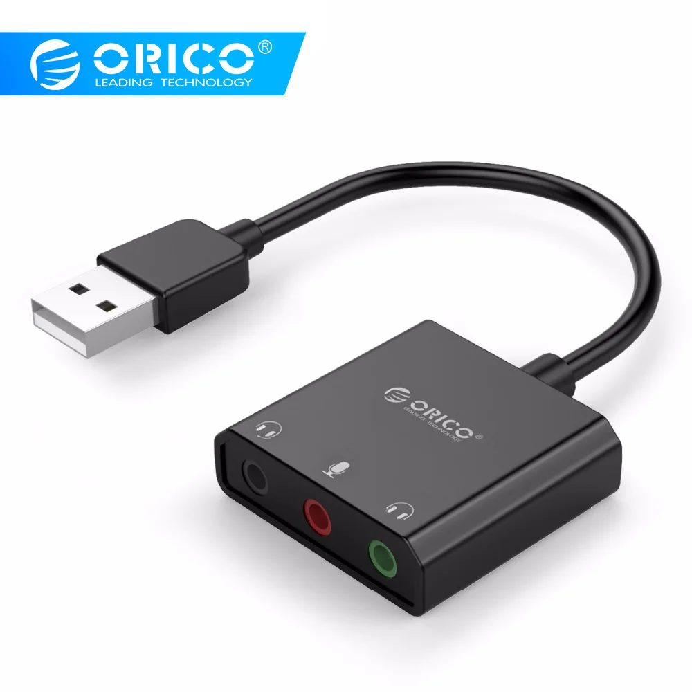 ORICO USB внешняя звуковая карта USB для наушников аудио интерфейс адаптер для Windows/Mac/Linux микрофон звуковая карта