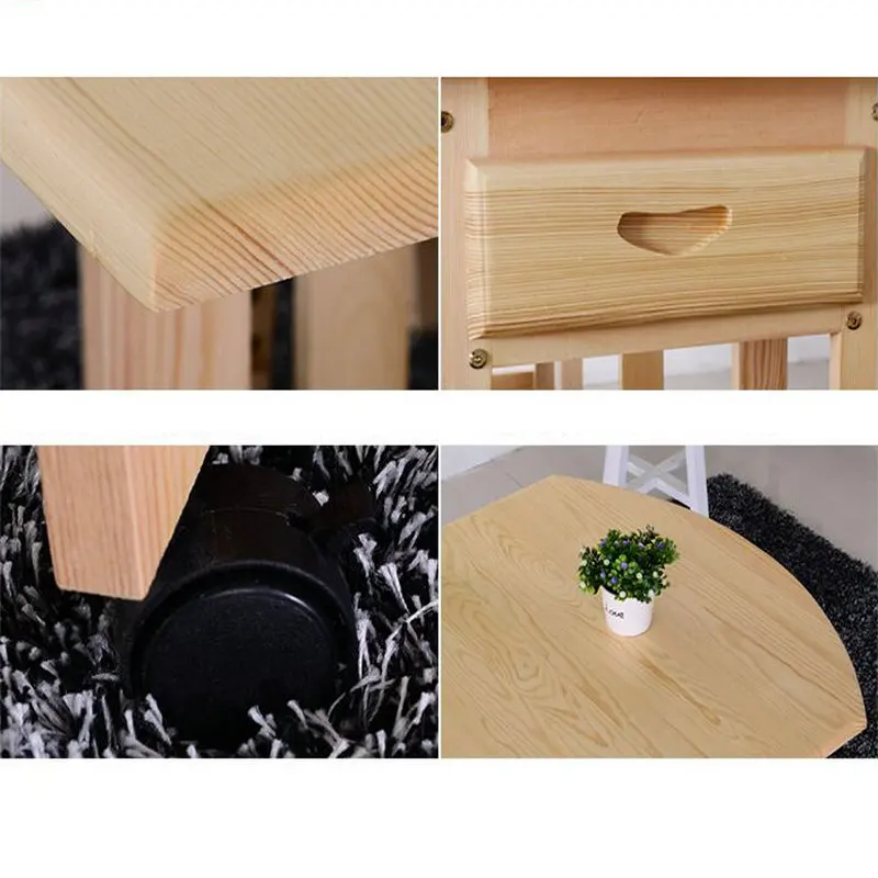 Semi-Circle Foldable Pine Solid Wood Living Room Furniture Coffee Dining Table (NO Drawers/Chairs) Children Lacquer Health