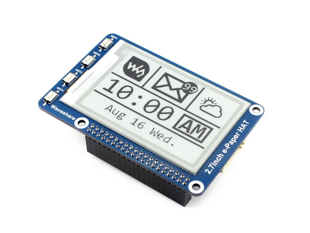 264x176, 2.7inch E-Ink display panel for Raspberry Pi Black, White Two-color, SPI Interface, No Backlight, Ultra low consumption 264x176, 2.7inch E-Ink display panel for Raspberry Pi Black, White Two-color, SPI Interface, No Backlight, Ultra low consumption