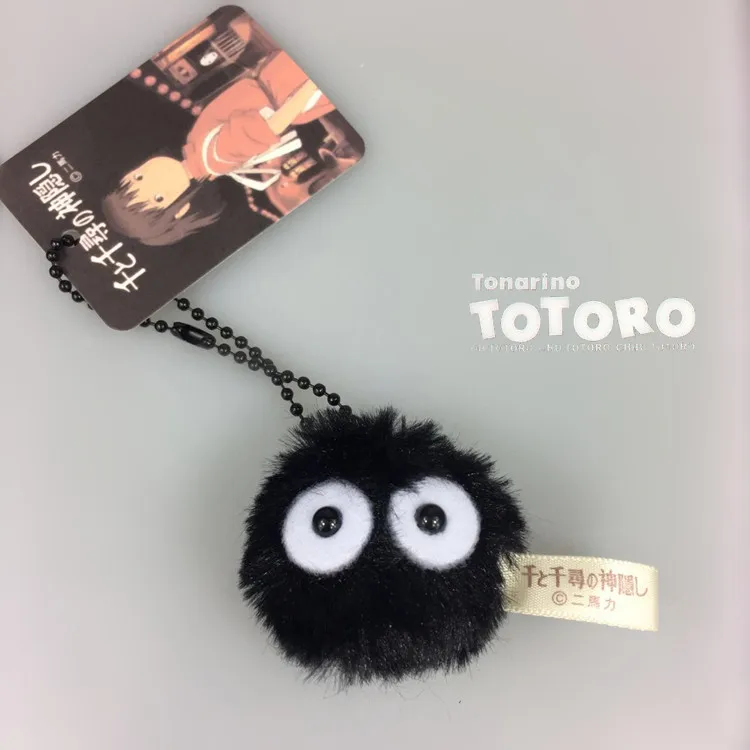 Акция 4 см сказочная пыль Унесенные призраками Мой сосед Тоторо Susuwatari милая плюшевая кукла Kawaii игрушка брелок - Цвет: Black