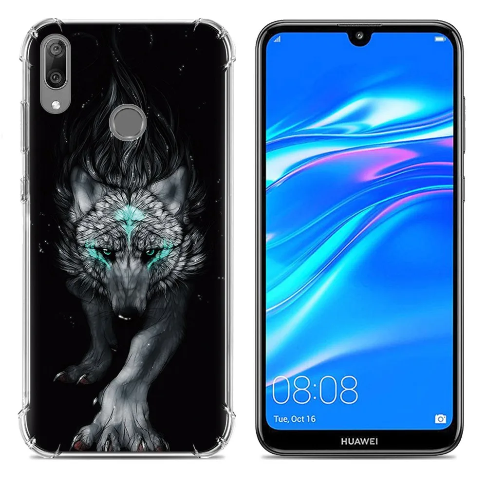 KHW2079E_1_JONSNOW Soft Case for Huawei Y7 2019 Colorful 10 Patterns Silicone Case for Y7 Prime 2019 6.26 inch Anti-knock Protect Phone Cover