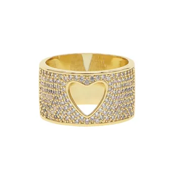 

Heart ring for girlfriend gift 2019 valentines gift for lover high quality micro pave cz sparking bling finger rings