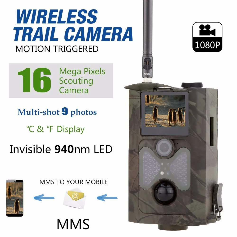 Фотоловушка HC550M HD 16 МП для дикой природы Охотничья фотоловушка MMS SMS GPRS камера 0. с