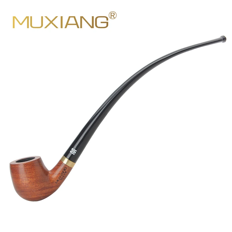 MUXIANG Churchwarden Pipe Long Rosewood Tobacco Smoking Pipe with Acrylic Stem