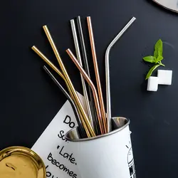 304 соломка из нержавеющей стали с кисточкой Экологически чистая стеклянная банка трубочка для коктейля чай изогнутая