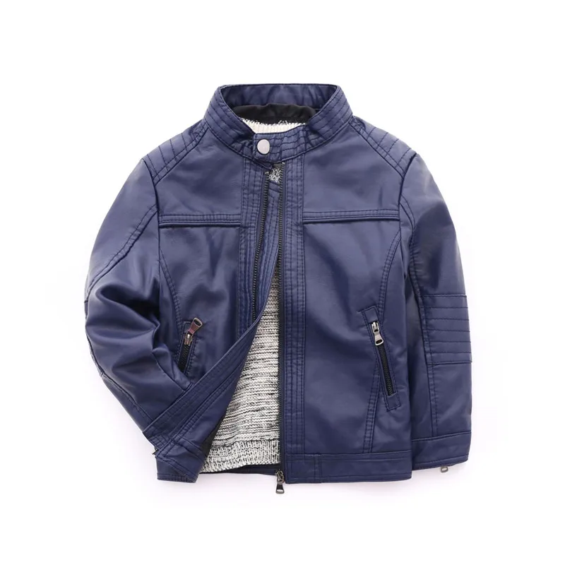 

Brand Boys Jackets Autumn Spring Boy PU Leather Jackets Children 2-9Y Clothing Kids Warm Coat Outerwear High Quality