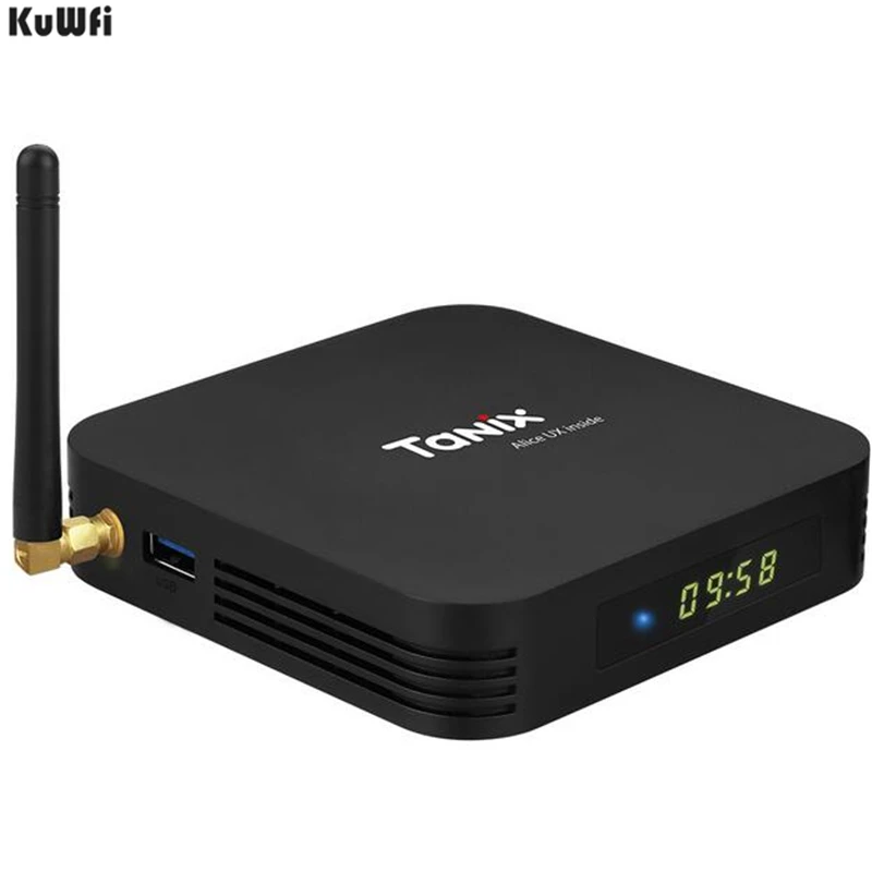  KuWFi Smart TV Android 7.0 Smart TV Box Allwinner H6 4GB DDR3 32GB EMMC Set Top Box 2.4GHz + 5.8GHz