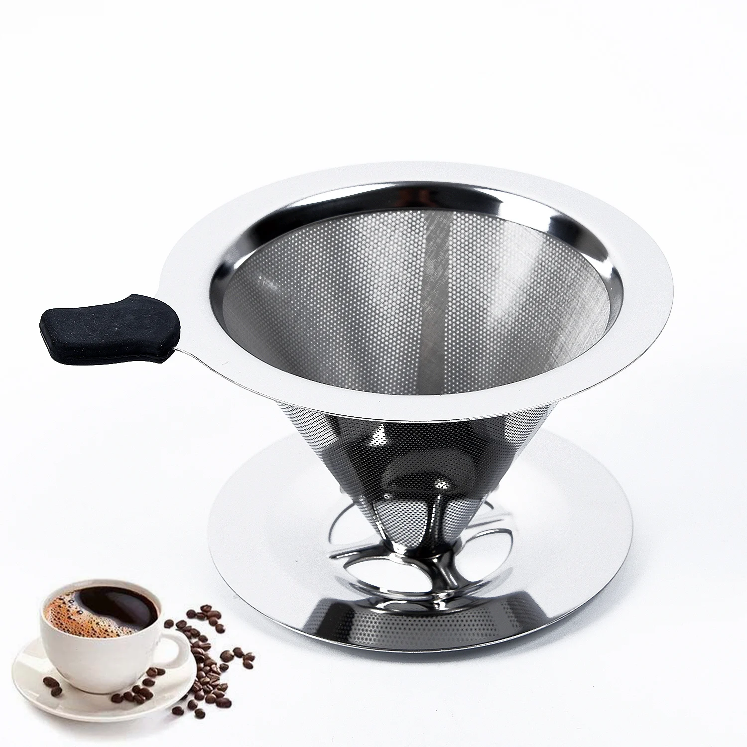 Reusable Coffee Filter Cone Drip Pour Over Coffee Dripper Titanium Mesh Strainer Home Garden Supplies