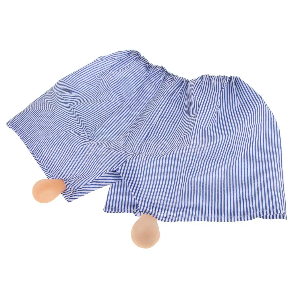 Funny Sagging Boxer Striped Shorts Joke Stag Bachelor Party Fancy Dress