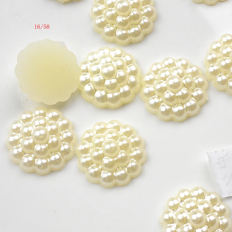 

FLTMRH 10pcs16mm White ABS Simulated Half Pearl Beads Sewing Material Bow Charms Jewelry Craft Making Fittings
