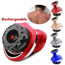 Electric Cupping Massager Suction Vacuum Magnet Therapy Guasha Scraping Massage Stimulate Acupoint Body Slimming Rechargeable electric breast massager chest enlarger enhancer vacuum meridian therapy body scraping cupping anti cellulite massage machine